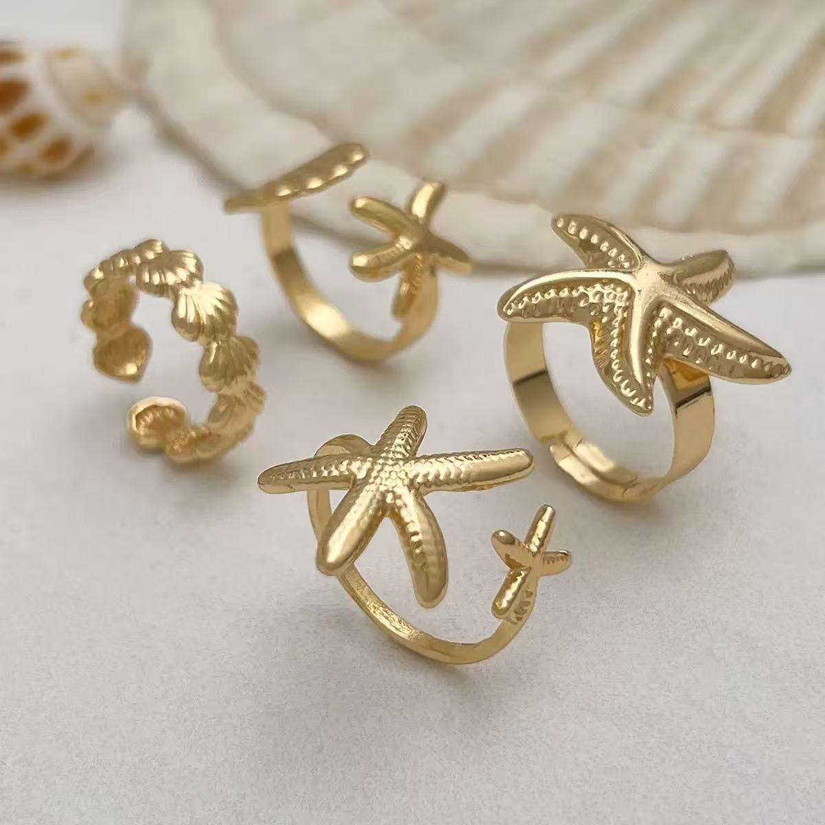 NAILOVEHot Girl Ocean Style Ring Set of 4